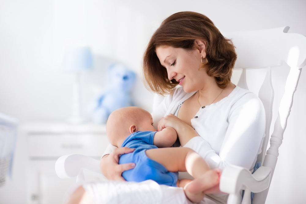 Breastfeeding in chair